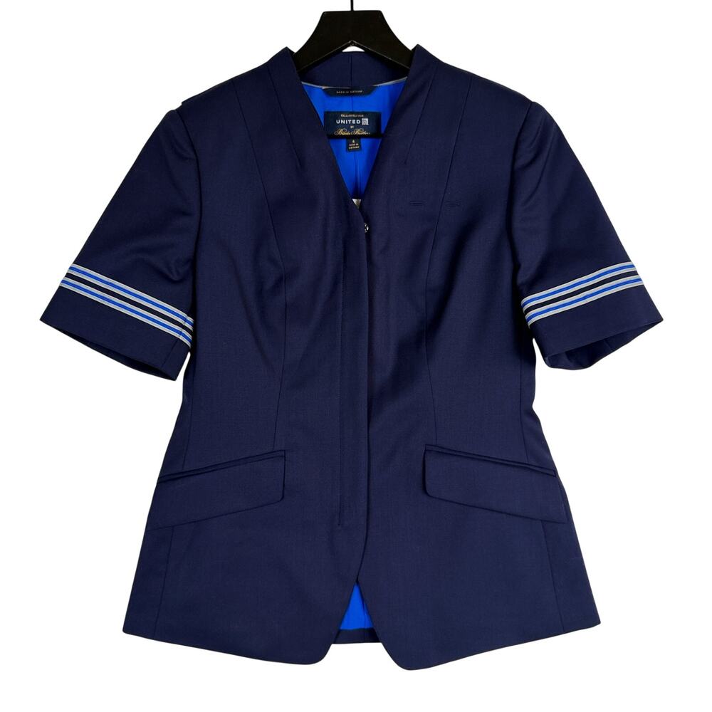 New Brooks Brothers X United Airlines Stewardess Jacket Navy Blue Uniform - 4